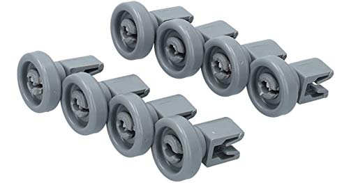 IPRIME Ruedas para cesta superior de lavavajillas (1 juego = 8 unidades), ruedas inferiores adecuadas para AEG Favorit, Privileg, Zanussi, UVM.