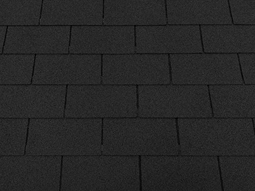 Isolbau Tejas de techo de 21 m², rectángulo, negro (7 paquetes), tejas de asfalto, tejas de betún para jardín, casa de pájaros, jaula de conejos, cubierta de columna de hormigón, caseta para perros