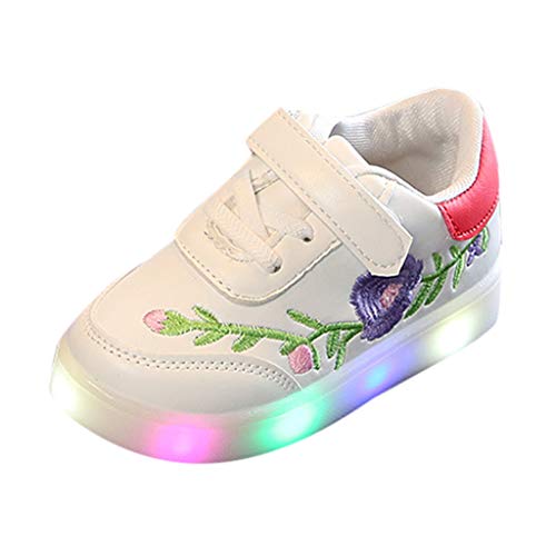 Janly Liquidación Venta Bebé Zapatos, Niño Bebé Niñas LED Luminoso Deporte Luz Ejecutar Zapatos Zapatillas Zapatillas, rojo, 15-18 Meses