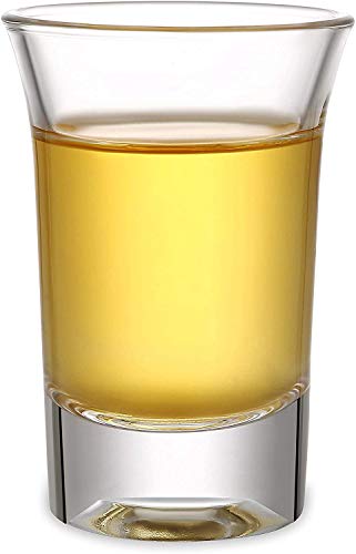 Juego de 24 Vasos de Chupito de Cristal de 4 cl - Base Estable - Aptos para Lavavajillas - Para Chupitos de Vodka, Tequila