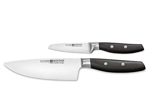 Juego de cuchillos Wüsthof, Epicure Slate 1071160202, 1 cuchillo de cocinero (hoja de 16 cm) y 1 cuchillo de verdura (9 cm), cuchillos de cocina afilados, forjados y resistentes al óxido Juego de cuchillos Wüsthof, Epicure Slate 1071160202, 1 cuchillo de cocinero (hoja de 16 cm) y 1 cuchillo de verdura (9 cm), cuchillos de cocina afilados, forjados y resistentes al óxido