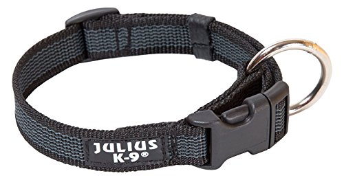 Julius-K9 Collar Color & Gray, 25 mm 39/65 cm, Negro/Gris