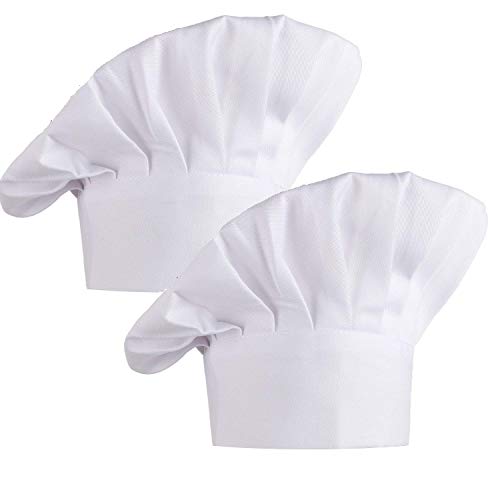 Kbnian Gorro Cocinero, 2 Piezas de Gorro de Chef con Goma Elástica Sombrero de Chef de Algodón Sombrero de Cocinero Gorro de Panadero Gorro para Cocina Restaurante Hotel, Blanco Kbnian Gorro Cocinero, 2 Piezas de Gorro de Chef con Goma Elástica Sombrero de Chef de Algodón Sombrero de Cocinero Gorro de Panadero Gorro para Cocina Restaurante Hotel, Blanco
