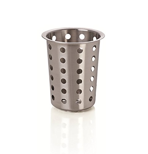 Kerafactum® - Cesto redondo para cubiertos y piezas pequeñas, para lavavajillas, universal, para cubertería, de acero inoxidable, malla gruesa – Cutlery Basket