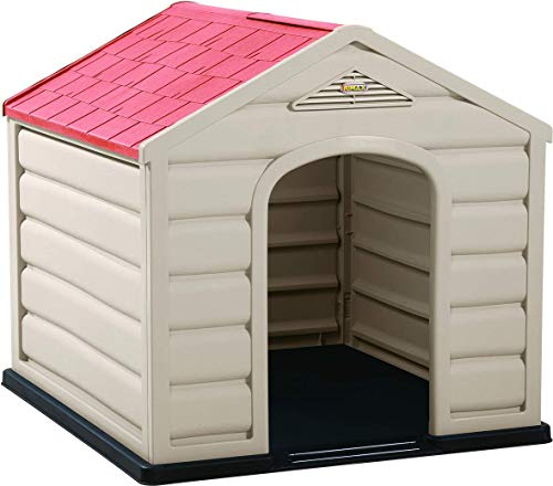 KG KitGarden - Caseta Perro Jardín, 61x68x59 cm, Beige/Terracota, Kennel Small