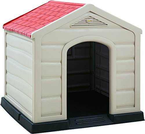 KG KitGarden - Caseta Perro Jardín, 90x92x89 cm, Beige/Terracota, Kennel Large