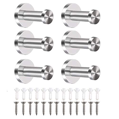 KINDPMA 6Pcs Colgador de Toallas Ganchos de Pared de Acero Inoxidable 7.5cm Percha de Baño Ganchos para Colgar Abrigo 18 Tornillos de Acero Inoxidable y 18 de Expansión de Plástico KINDPMA 6Pcs Colgador de Toallas Ganchos de Pared de Acero Inoxidable 7.5cm Percha de Baño Ganchos para Colgar Abrigo 18 Tornillos de Acero Inoxidable y 18 de Expansión de Plástico