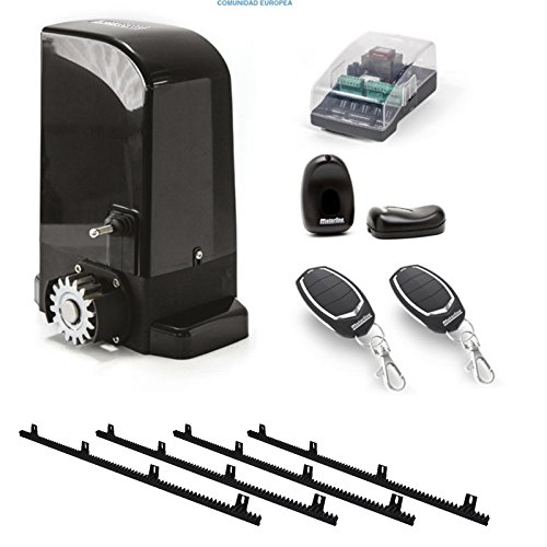 Kit Completo Motor corredera Profesional para automatizar Puertas y cancelas correderas de hasta 500 kg de Peso, con Cremallera de Nylon y Acero, fotocelula, mandos, y Placa de maniobras. Kit Completo Motor corredera Profesional para automatizar Puertas y cancelas correderas de hasta 500 kg de Peso, con Cremallera de Nylon y Acero, fotocelula, mandos, y Placa de maniobras.
