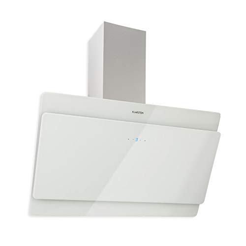 Klarstein Aurica 90 Extractor de humos - Extractor de pared, 90 cm de ancho, 610 m³/h, Control táctil, Vidrio, Circulación y extracción de aire, Blanco Klarstein Aurica 90 Extractor de humos - Extractor de pared, 90 cm de ancho, 610 m³/h, Control táctil, Vidrio, Circulación y extracción de aire, Blanco