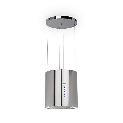 Klarstein Barett - Campana extractora aislada, Ø 35cm, Potencia de 190 W, Ventilación máxima de 590 m³/h, 3 niveles de potencia, CEE B, Iluminación LED, Acero inoxidable cepillado, Plateado Klarstein Barett - Campana extractora aislada, Ø 35cm, Potencia de 190 W, Ventilación máxima de 590 m³/h, 3 niveles de potencia, CEE B, Iluminación LED, Acero inoxidable cepillado, Plateado