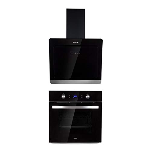 Klarstein Gusteau Aurora lote de cocina - Horno y extractor de humos, Horno de 64 litros, clase A, 2 zonas de calor, ventilación, grill, extractor de 52 cm, absorción de 550 m³/h/Clase A++, Negro Klarstein Gusteau Aurora lote de cocina - Horno y extractor de humos, Horno de 64 litros, clase A, 2 zonas de calor, ventilación, grill, extractor de 52 cm, absorción de 550 m³/h/Clase A++, Negro