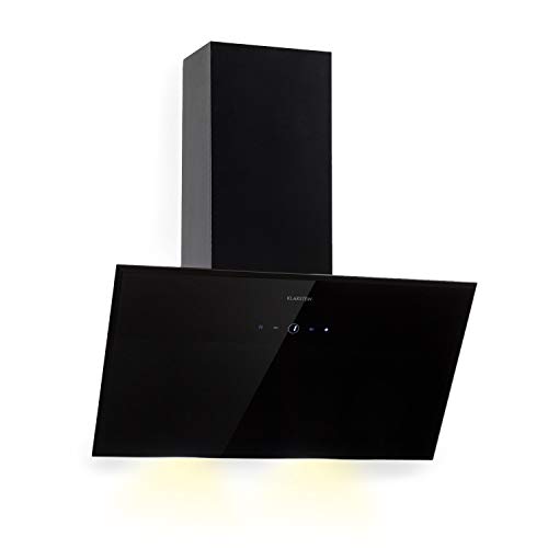 Klarstein Laurel - Campana extractora de pared, ECC B, 3 niveles de extracción, Potencia de extracción máx. 350 m³/h, Pantalla táctil LED, Filtro de grasa de aluminio apto lavavajillas, Negro Klarstein Laurel - Campana extractora de pared, ECC B, 3 niveles de extracción, Potencia de extracción máx. 350 m³/h, Pantalla táctil LED, Filtro de grasa de aluminio apto lavavajillas, Negro