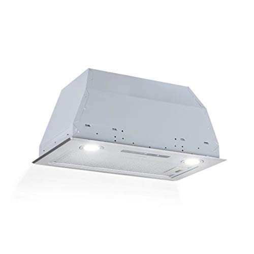 Klarstein Paolo Extractor de humos - Campana extractora montada, 52 cm de ancho, Absorción de 600 m³/h, 200 W, Filtro de grasa de aluminio, Panle táctil LED, 72 dB, Acero inoxidable, Plateado