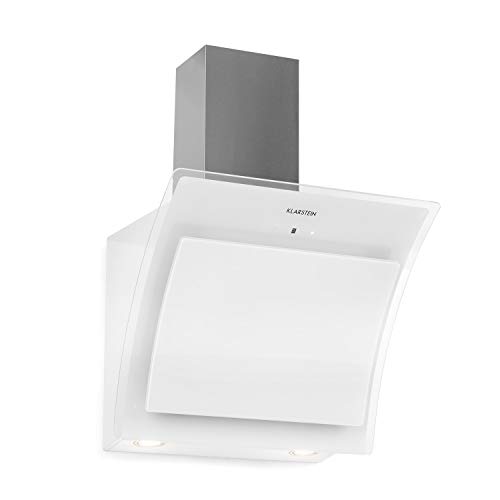 KLARSTEIN Sabia 60 - Campana extractora Inclinada, Extractor de Humos de Pared, Vidrio de Seguridad, Absorción y circulación de Aire, 3 Niveles, 600 m³/h, Iluminación LED, 60 cm de Ancho, Blanco KLARSTEIN Sabia 60 - Campana extractora Inclinada, Extractor de Humos de Pared, Vidrio de Seguridad, Absorción y circulación de Aire, 3 Niveles, 600 m³/h, Iluminación LED, 60 cm de Ancho, Blanco
