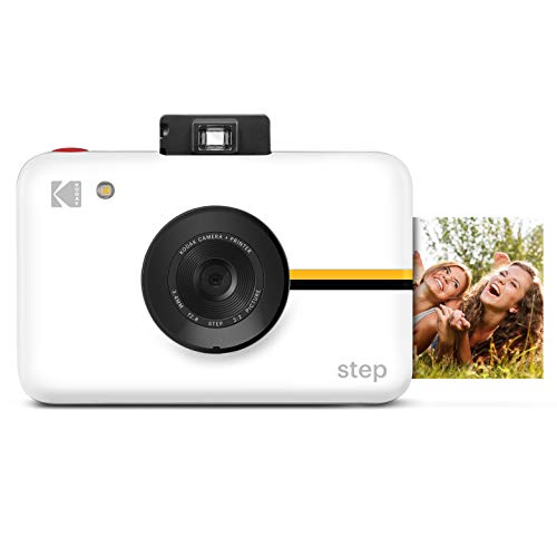 KODAK Step Cámara Digital con Sensor de Imagen de 10 MP - Tecnología Zink, Visor clásico, Modo selfi, Temporizador automático, Flash Incorporado y 6 Modos de Imagen | Blanco