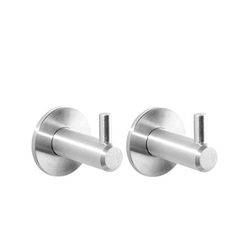 Kon-fort Home Colgador toalla baño, Juego 2 accesorios baño de diseño, acero inoxidable, para colgar toallas, albornoces, sombreros. Perchas de pared resistentes, color acero, cepillado, mate. Kon-fort Home Colgador toalla baño, Juego 2 accesorios baño de diseño, acero inoxidable, para colgar toallas, albornoces, sombreros. Perchas de pared resistentes, color acero, cepillado, mate.