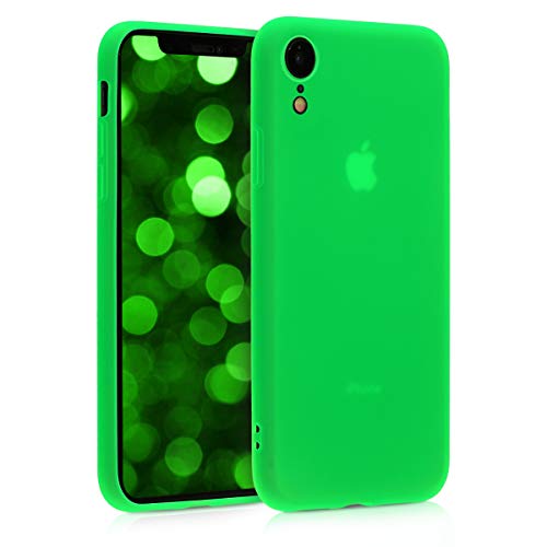 kwmobile Funda Compatible con Apple iPhone XR - Carcasa de TPU Silicona - Protector Trasero en Verde neón