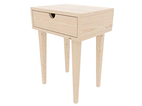 LA WEB DEL COLCHON - Mesita Vintage Doha 35 (cms.) x 34,5 x 60 (cms.) Crudo sin Pintar |Mesilla de Noche | Mesilla de Madera | Estilo nórdico | Mueble Madera LA WEB DEL COLCHON - Mesita Vintage Doha 35 (cms.) x 34,5 x 60 (cms.) Crudo sin Pintar |Mesilla de Noche | Mesilla de Madera | Estilo nórdico | Mueble Madera