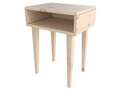 LA WEB DEL COLCHON - Mesita Vintage Riad 35 (cms.) x 34,5 x 60 (cms.) Crudo sin Pintar |Mesilla de Noche | Mesilla de Madera | Estilo nórdico | Mueble Madera LA WEB DEL COLCHON - Mesita Vintage Riad 35 (cms.) x 34,5 x 60 (cms.) Crudo sin Pintar |Mesilla de Noche | Mesilla de Madera | Estilo nórdico | Mueble Madera