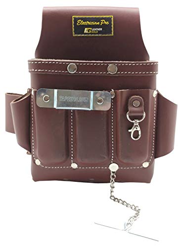 Leather Gold Bolsa de herramientas de cuero para electricista, marrón | Cinturón de herramientas profesional 3400 Leather Gold Bolsa de herramientas de cuero para electricista, marrón | Cinturón de herramientas profesional 3400