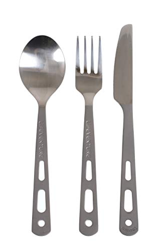 Lifeventure Titanium Cutlery Set, Unisex-Adult, Steel, One Size
