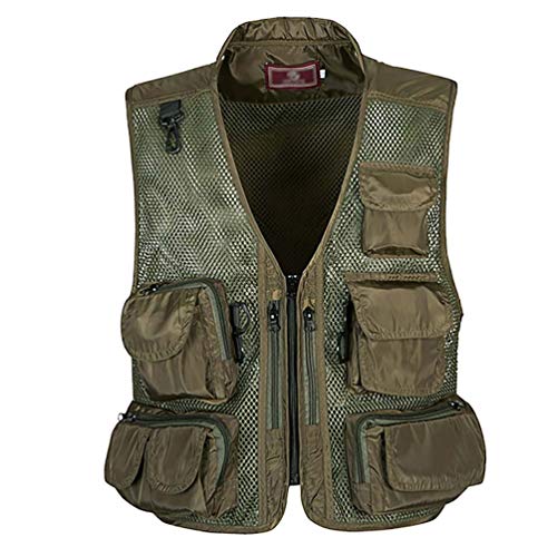 LucaSng Múltiples Bolsillos Secado Rápido Sin Mangas Casual Chalecos De Trabajo, Chaqueta Chaleco De Pesca, Hombres Al Aire Libre De Caza Táctica Senderismo Chalecos (Cremallera Verde, XL) LucaSng Múltiples Bolsillos Secado Rápido Sin Mangas Casual Chalecos De Trabajo, Chaqueta Chaleco De Pesca, Hombres Al Aire Libre De Caza Táctica Senderismo Chalecos (Cremallera Verde, XL)