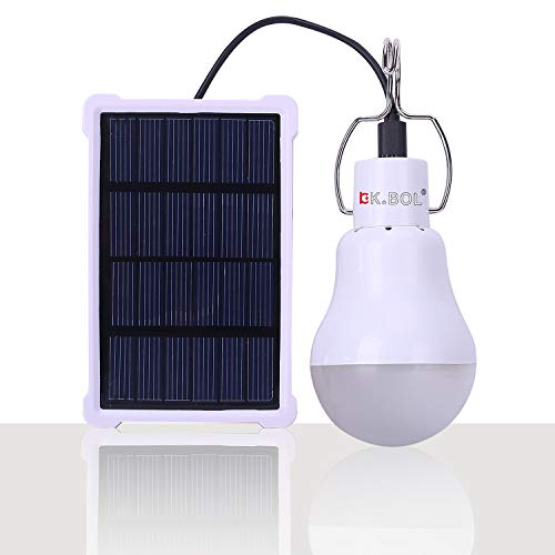 Luces solares KK. BOL solar lámpara LED Bombilla portátil luz de emergencia Dentro de Al aire libre camping 150LM 1600 mAh