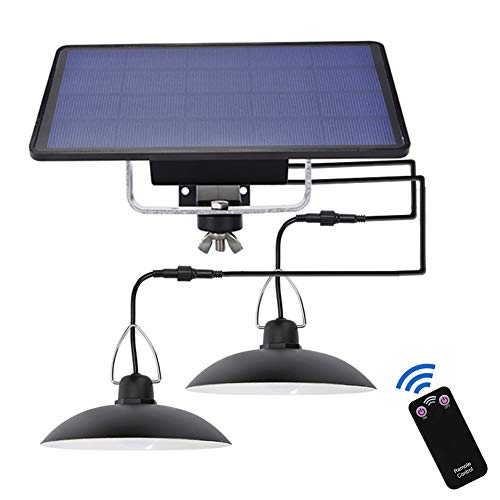 Luz Colgante Solar Exterior Jardín con Control Remoto 32 LED Lámpara Solar de Camping 180° Ajustable Aplique Solar IP65 a Prueba de Agua Luz Solar para Exterior, Jardín, Hogar Decoración(Luz Blanca 2)