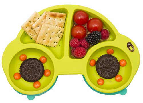 Mantel individual de silicona para bebés, placa de alimentación antideslizante para niños pequeños Bebés Niños con fuerte succión Se adapta a la mayoría Bandejas para Tronas (Nuevo Coche verde) Mantel individual de silicona para bebés, placa de alimentación antideslizante para niños pequeños Bebés Niños con fuerte succión Se adapta a la mayoría Bandejas para Tronas (Nuevo Coche verde)