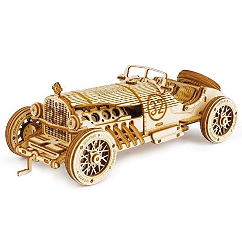 Maqueta Mecanica de Coche Automovil en Madera Puzzle 3D Rompecabezas Corte Laser Modelo Ensamblar Niños Jovenes Adultos