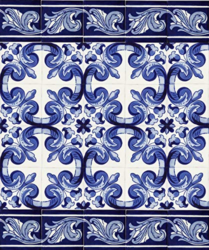 Mariposa - 30 Azulejos mexicanos 10x10 cm - Baldosas de cerámica artesanal de Talavera para baños, ducha, escaleras, pared de cocina. Mucho mejor que las calcomanias autoadhesivas – patchwork