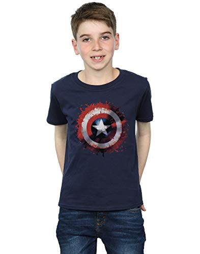 Marvel niños Avengers Captain America Art Shield Camiseta 9-11 Years Armada