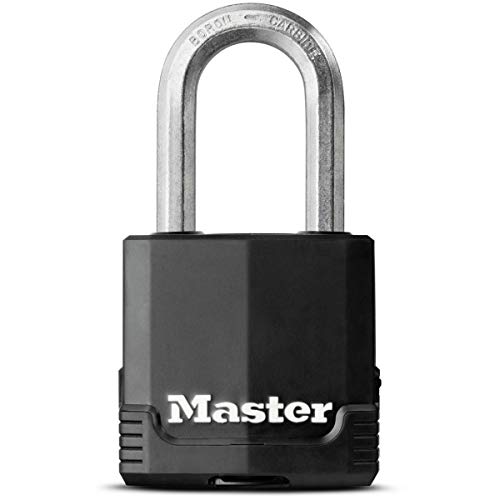 Master Lock M115EURDLF Candado Seguridad Llaves Acero Laminado y Antióxido Exterior, Arco Medium + Estanco + Contra la corrosión, Adecuado para Portales, Garages, Sótanos