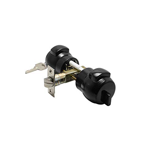 Meroni Serrature N13NE Juego de 2 pomos mecánicos para puerta de entrada y oficinas, Negro Meroni Serrature N13NE Juego de 2 pomos mecánicos para puerta de entrada y oficinas, Negro