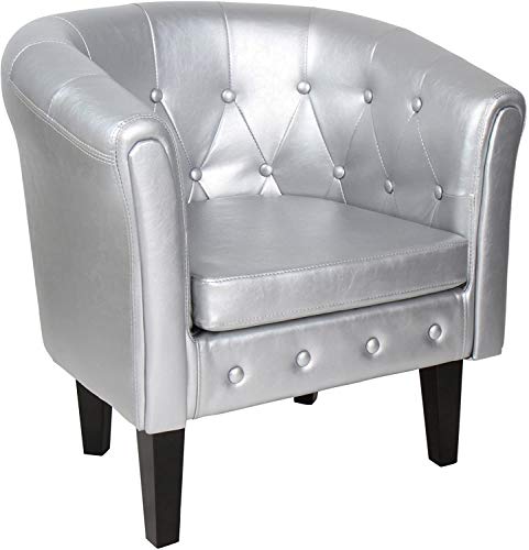 MIADOMODO Sillón Chesterfield | Tapizado en Cuero Artificial con Patas de Madera, Set y Color a Elegir | Butaca de Piel Sintética para Dormitorio y Salón, Sofá Chester 1 Plaza (1 Pieza, Plateado) MIADOMODO Sillón Chesterfield | Tapizado en Cuero Artificial con Patas de Madera, Set y Color a Elegir | Butaca de Piel Sintética para Dormitorio y Salón, Sofá Chester 1 Plaza (1 Pieza, Plateado)