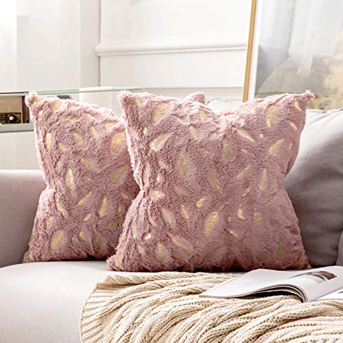 MIULEE Funda de Cojine Estampado de Plumas Doradas Funda de Almohada Sofá Throw Cojín Decoración Almohada Caso de la Cubierta Decorativo para Sala de Estar 45x45cm 2 Piezas Sakura Rosa MIULEE Funda de Cojine Estampado de Plumas Doradas Funda de Almohada Sofá Throw Cojín Decoración Almohada Caso de la Cubierta Decorativo para Sala de Estar 45x45cm 2 Piezas Sakura Rosa