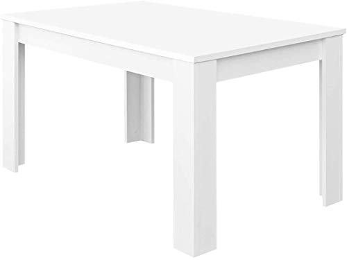 Mobelcenter – Mesa de Comedor Extensible Kendra – Mesa de Salón o Cocina – Medidas: Ancho: 140 cm x Fondo: 90 cm x Alto: 78 cm – Ancho Mesa Extendida: 190 cm (Blanco Brillo) - (0486)