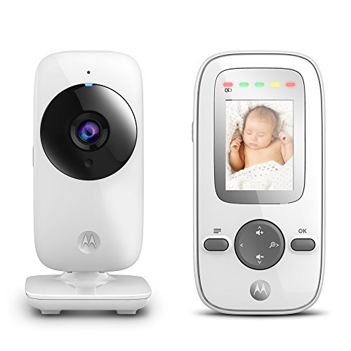 Motorola Baby MBP 481 - Vigilabebés vídeo con pantalla LCD a color de 2.0", modo eco y visión nocturna, color blanco