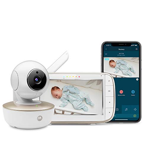 Motorola MBP855CONNECT, Monitor portátil para bebés con video y pantalla a color de 5 pulgadas con Wi-Fi y cámara, Blanco, UK EDITION