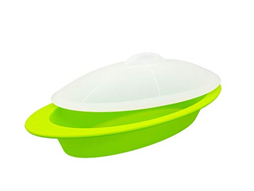 Mun Home Vaporera | Estuche de Silicona para Microondas y Hornos | Cocina al Vapor | Vaporera Libre de BPA | Antiadherente | Soporta hasta 230º Grados. (Verde)