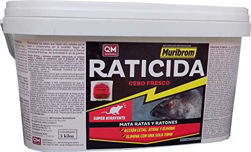 Muribrom Quimunsa Raticida Cebo Fresco 3kg Veneno Ratones, Ratas y roedores