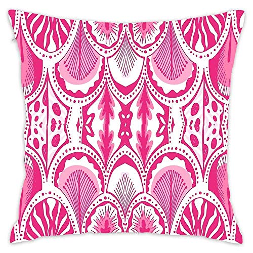 N / A Funda de cojín de algodón Rosa fantasía en Forma de corazón Funda de cojín para sofá para el hogar Dormitorio Sala de Estar Sofá Decoración