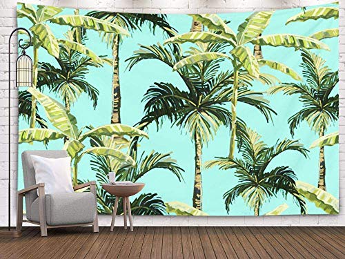 N\A Tapiz Tapiz de Pared, Tapiz de Pared, Home Art of Cotton para D & Eacute; Cor Living Room Dorm patrón Floral de Verano con Palmeras plátano Coco Fondos de Pantalla página Web centrico