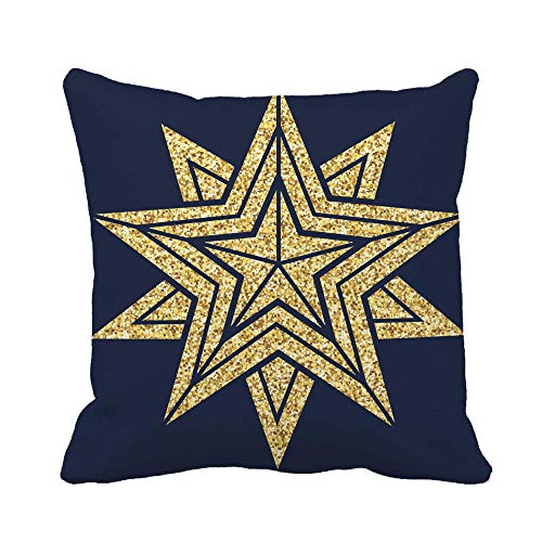 N\A Throw Pillow Cover Silver Gold Star Geometric Christmas Red Shiny Bright Celebration Funda de Almohada Funda de Almohada Cuadrada Decorativa para el hogar Funda de cojín