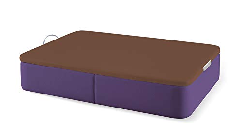 Naturconfort Canapé Abatible Elfos Mora Premium Tapizado Gran Capacidad Tapa 3D Chocolate 90x190cm Envio y Montaje Gratis