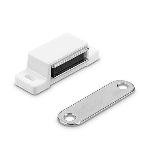 Navaris 10x cierres magnéticos - cierre magnético para puerta de armario y muebles - pestillo magnético para cerrar puerta en blanco Navaris 10x cierres magnéticos - cierre magnético para puerta de armario y muebles - pestillo magnético para cerrar puerta en blanco