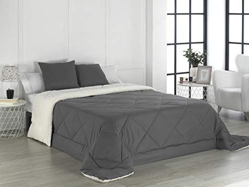 NH NOVOTEXTIL HOGAR Edredón nórdico + Borreguillo de 350 g Reversible con Sherpa de Borreguillo Varias Medidas y Colores (Cama 150-250x260 cm, Gris) NH NOVOTEXTIL HOGAR Edredón nórdico + Borreguillo de 350 g Reversible con Sherpa de Borreguillo Varias Medidas y Colores (Cama 150-250x260 cm, Gris)