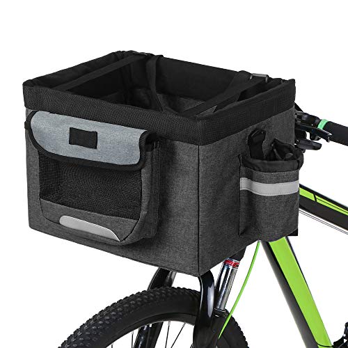 Nishore Cesta Plegable para Bicicleta, Desmontable Cesta Multifuncional para Mascotas, Cesta para Bicicleta de Montaña, Capacidad de Carga 10 kg (Negro) Nishore Cesta Plegable para Bicicleta, Desmontable Cesta Multifuncional para Mascotas, Cesta para Bicicleta de Montaña, Capacidad de Carga 10 kg (Negro)