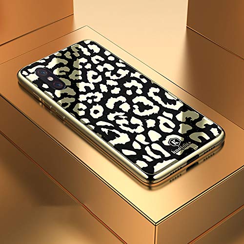 NO BRAND Carcasa de telefono Liuwenjin Leopard Pattern Galvanoplastia Soft Frame Plexiglass Mirror Funda Protectora for Xiaomi Mi 8 Explorer (Elegante Blanco) (Color : Wild Black)