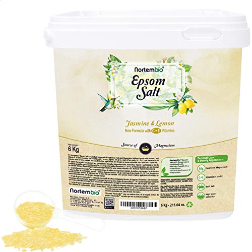 Nortembio Sal de Epsom 6 Kg. Novedosa Fragancia de Jazmín y Limón. Hidratada con Vitamina C y E. Sales de Baño y Cuidado Personal. E-Book Incluido. Nortembio Sal de Epsom 6 Kg. Novedosa Fragancia de Jazmín y Limón. Hidratada con Vitamina C y E. Sales de Baño y Cuidado Personal. E-Book Incluido.